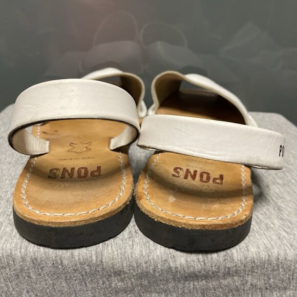 PONS Avarca Menorca Spain 510 Classic Style White Sandals Women Size 10US 40EU - Picture 2 of 4